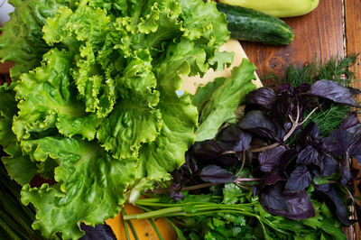 High angle view of vegetables