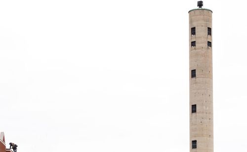 Low angle view of tower against clear sky