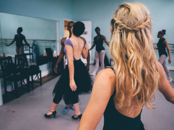 Ballet dancers at studio