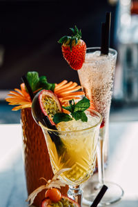 Close-up of drink on table