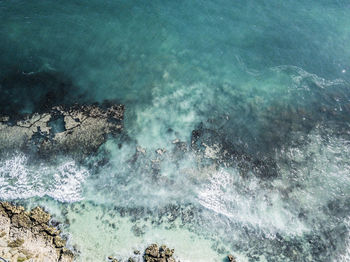 High angle view of beach