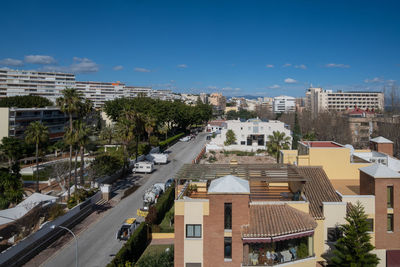 Buildings in city against sky