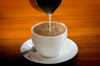 Close-up of coffee on table