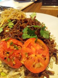 Close-up of vegetables in plate