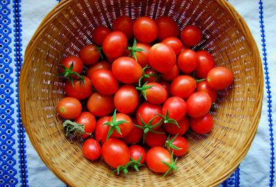 Tomatoes in basket at home