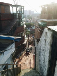Alley amidst houses in city