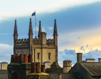 Low angle view of buildings against sky