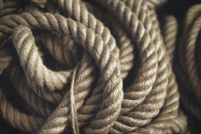 High angle view of rope