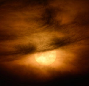 Low angle view of moon in sky