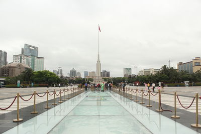 Group of people walking in city