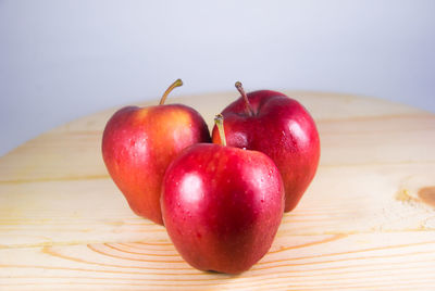 Close-up of apples on table