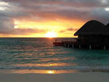 Scenic view of sea at sunset