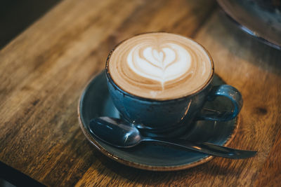 Coffee cup on table