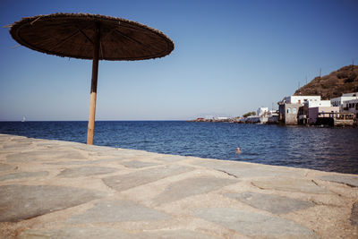 View of sea against clear sky