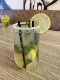 Close-up of drink on table