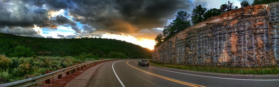 Country road at sunset