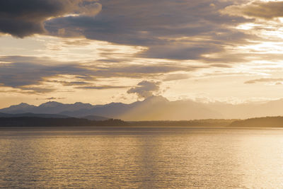 Brilliant sunset over puget sound from beach drive in west seattle.