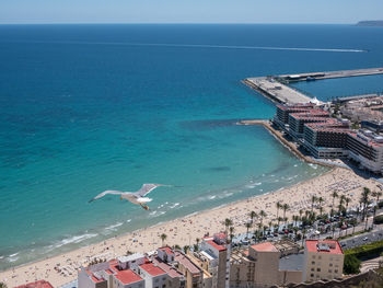 High angle view of sea against sky