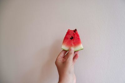 Close-up of hand holding apple