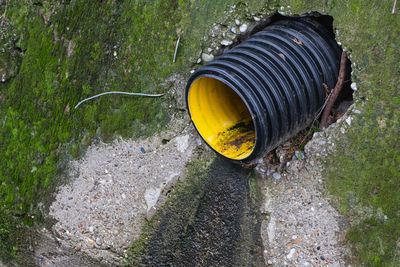 High angle view of bottle on street