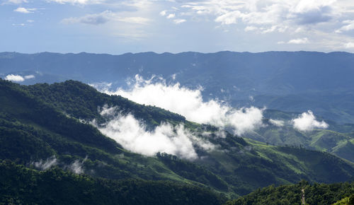 Scenic view of mountains against sky