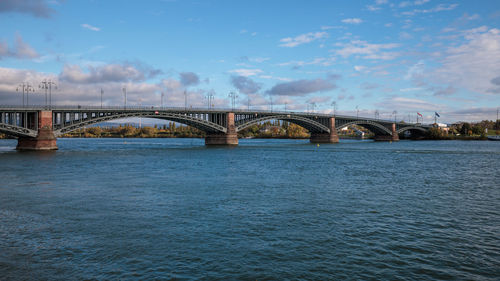 Bridge over river against sky