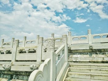Low angle view of built structure against clear sky