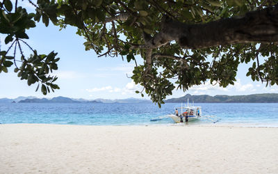 Scenic view of beach against sky