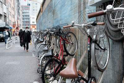 Bicycle parked in parking lot