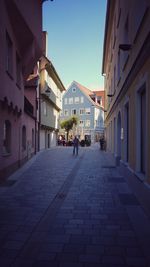 View of buildings against clear sky