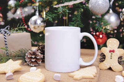 Coffee cup on table