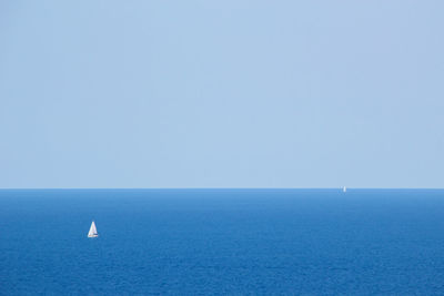 Boat sailing in sea