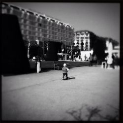 Woman looking at city