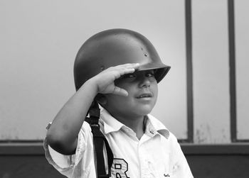 Portrait of boy looking away