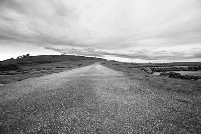 Scenic view of land against sky