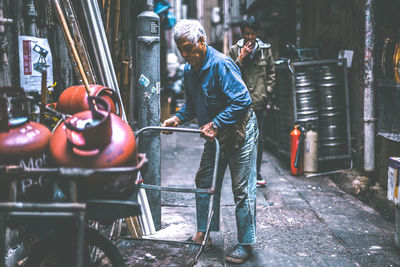 People working on railroad track