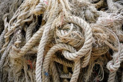 Full frame shot of tied to rope