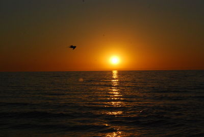 View of sea against sky during sunset