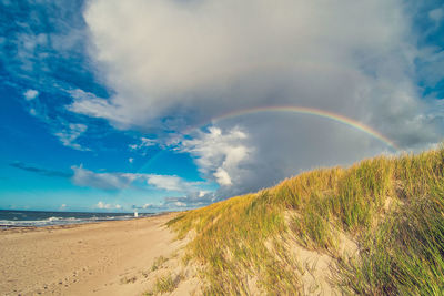 Scenic view of beach against sky