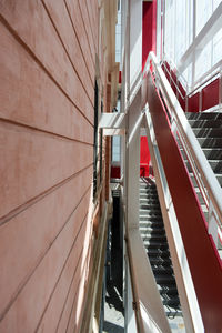 High angle view of escalator in building