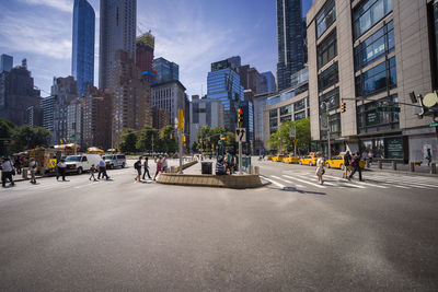 People on street in city