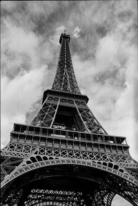 Low angle view of eiffel tower