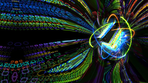 Digital composite image of light painting
