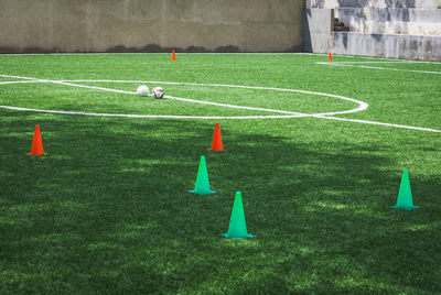 Scenic view of soccer field