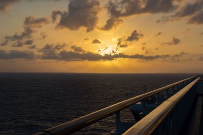 Scenic view of sea at sunset