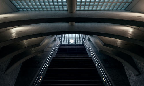 Low angle view of spiral staircase