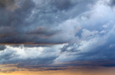 Low angle view of storm clouds in sky