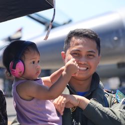 High angle view of mother and daughter