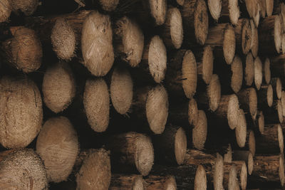 Full frame shot of logs