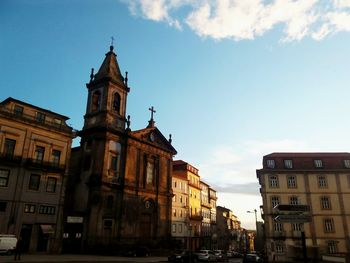 View of clock tower in city